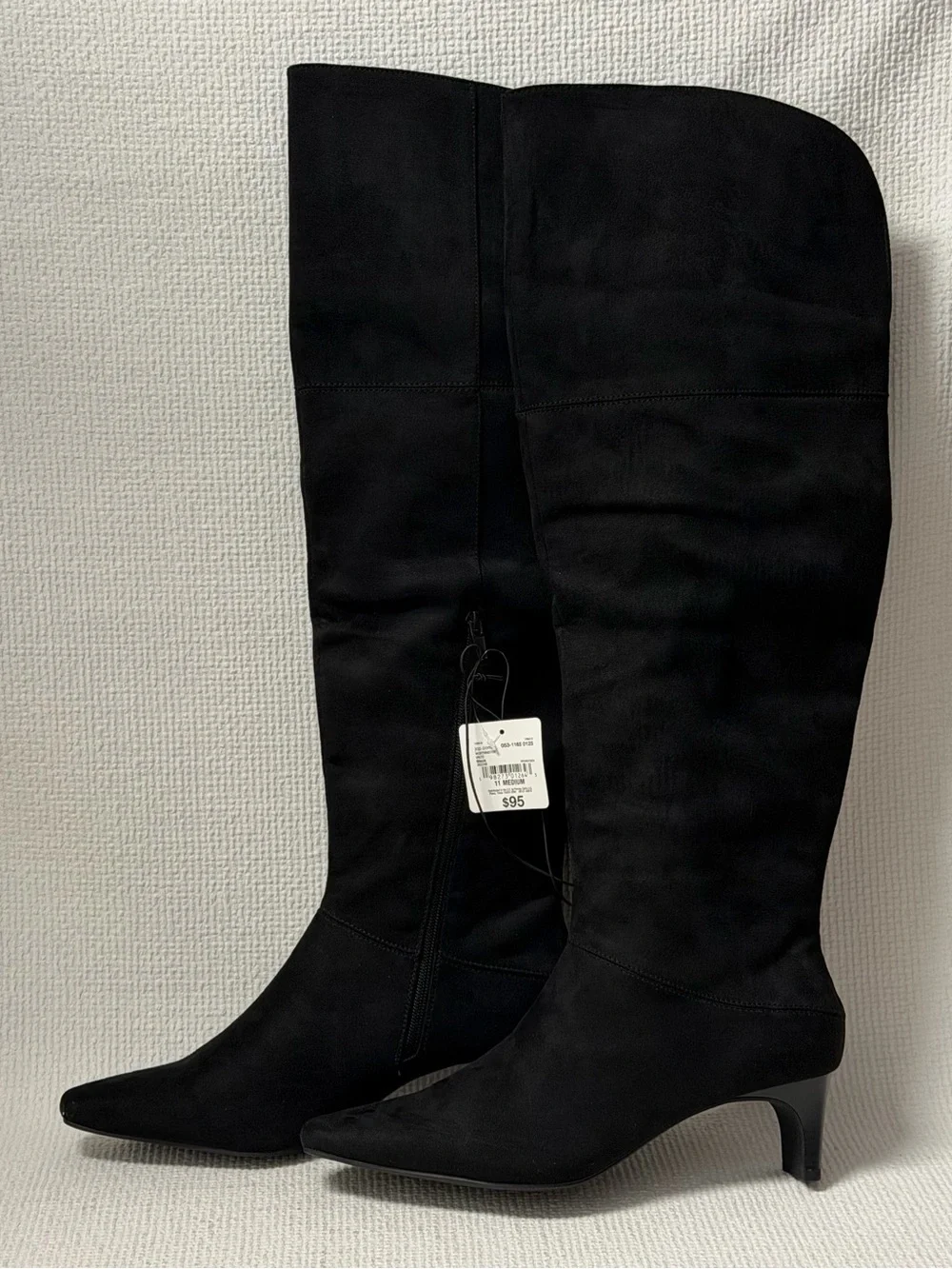 Worthington Palmetto Faux Suede Over the Knee Black High Boots Size 11M *NIB*